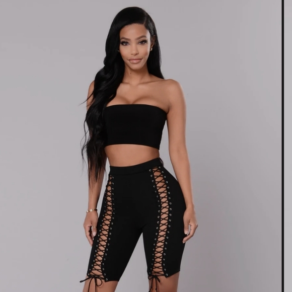Fashion Nova Pants - A String Up Biker Shorts